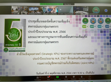 ประชุมชี้แจงผลจัดชั้นความเข้มแข็งสหกรณ์และกลุ่มเกษตรกรประจำปีงบประมาณ พ.ศ. ๒๕๖๖ และแนวทางการบูรณาการขับเคลื่อนความเข้มแข็งสหกรณ์และกลุ่มเกษตรกรตัวชี้วัดเชิงยุทธศาสตร์ (Strategic KPIs) ของกระทรวงเกษตรและสหกรณ์ประจำปีงบประมาณ พ.ศ. ๒๕๖๗ ที่กรมส่งเสริมสหกรณ์ ... พารามิเตอร์รูปภาพ 1